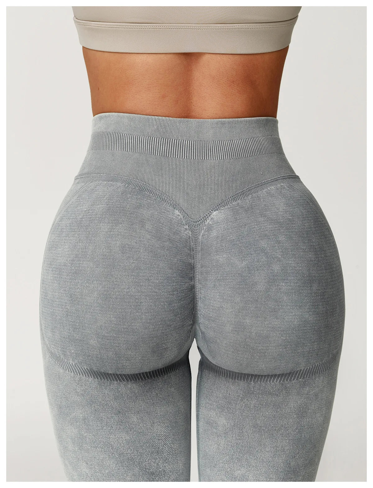 Seamless Yoga Leggings for Women | High Waisted Ribbed Workout Leggings with Stretch Compression Fit