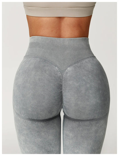 Seamless Yoga Leggings for Women | High Waisted Ribbed Workout Leggings with Stretch Compression Fit