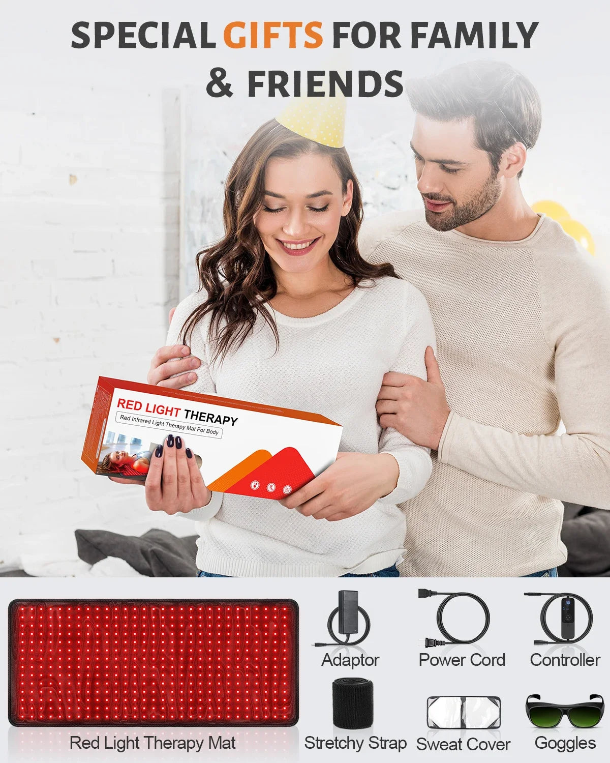 Red Light Therapy Pad | 406 LED 660nm 850nm Infrared Light Therapy Mat for Back, Waist & Body