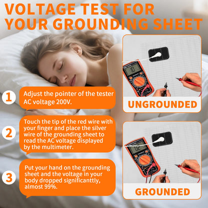 Grounding Bed Sheet | Earthing Sheet with Organic Cotton, Silver Fiber & Conductive Grounding Cable for Better Sleep