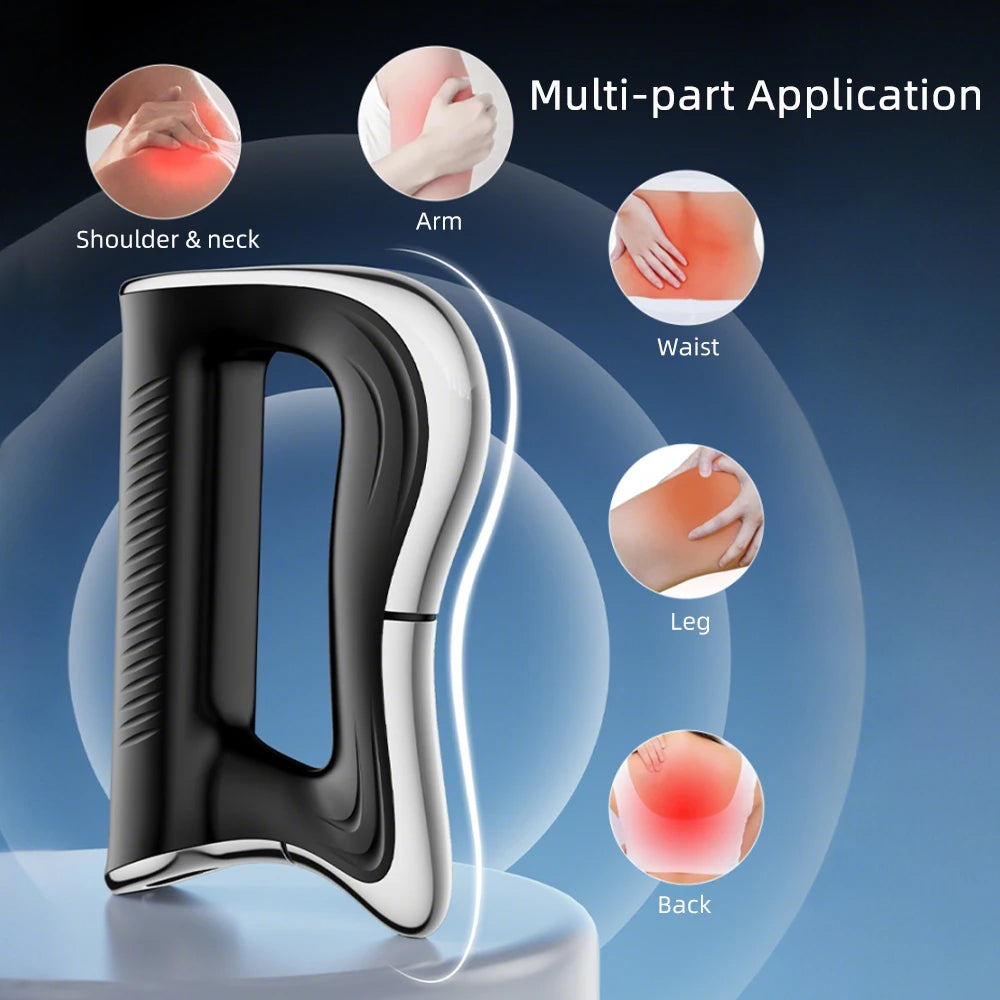 Fascia Scraping Tool Massager | Electric Muscle Scraper with Heat, High-Frequency Vibration & Rechargeable Battery