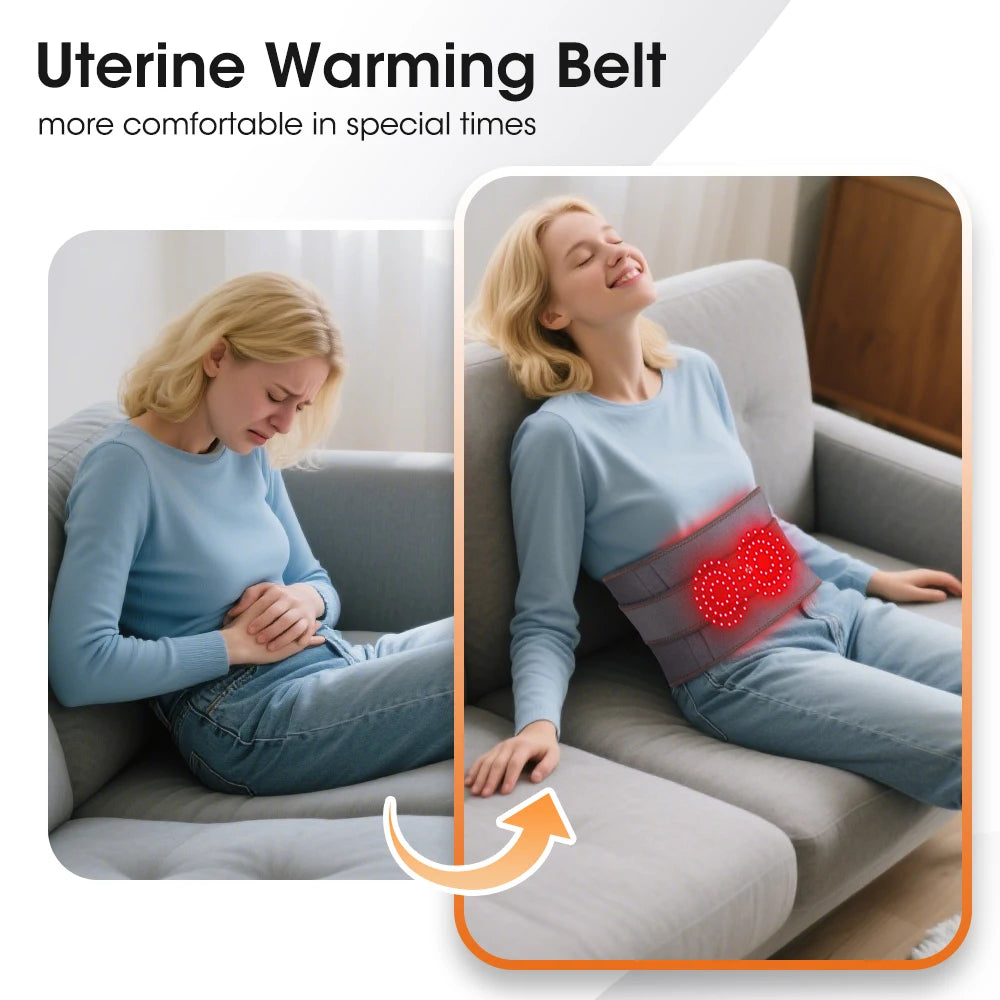 Back Massager Belt with Heat | Cordless Lumbar Heating Pad with Red Light, Vibration & Rechargeable Battery