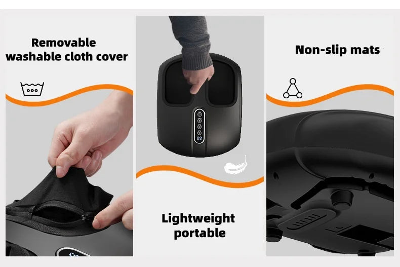 Foot Massager Machine with Heat and Air Compression | Deep Kneading Rollers, Adjustable Intensity, LCD Display & Remote