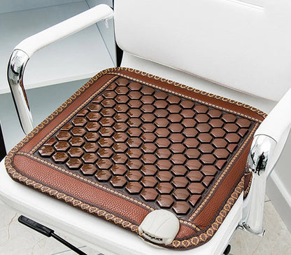 Infrared Heating Pad | Jade Tourmaline Heated Seat Cushion with 8 Heat Levels for Back, Shoulder & Muscle Relief