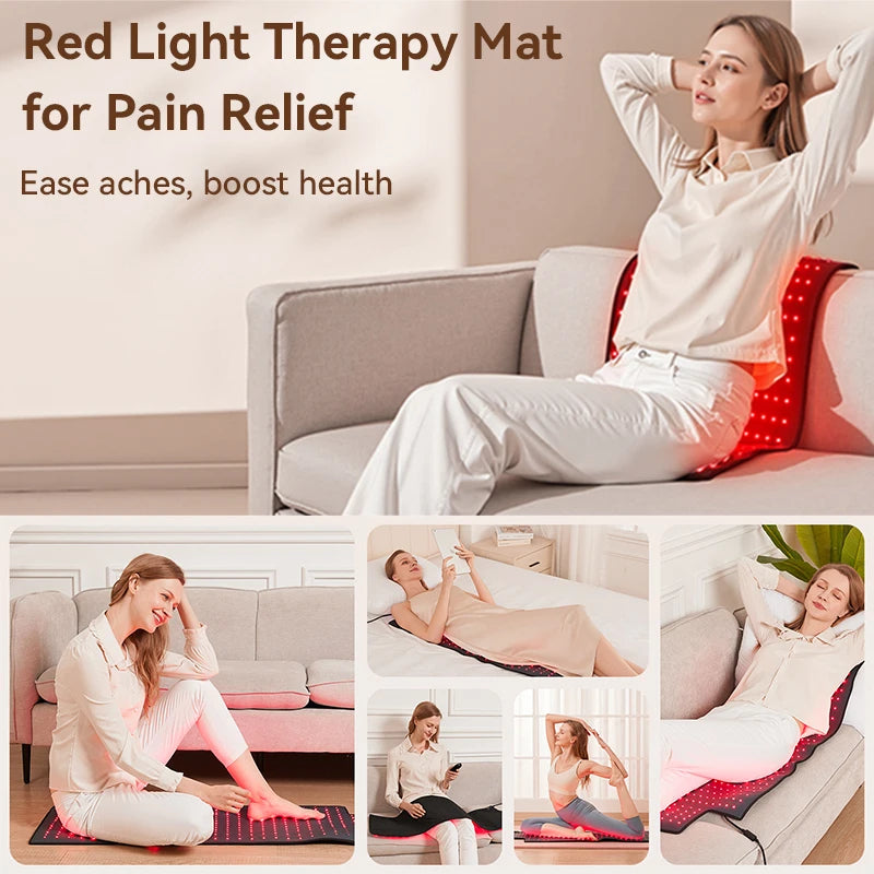 Red Light Therapy Mat | 660nm 850nm Infrared Light Therapy Pad for Pain Relief, Muscle Recovery & Skin Care