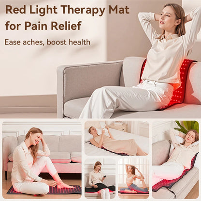 Red Light Therapy Mat | 660nm 850nm Infrared Light Therapy Pad for Pain Relief, Muscle Recovery & Skin Care