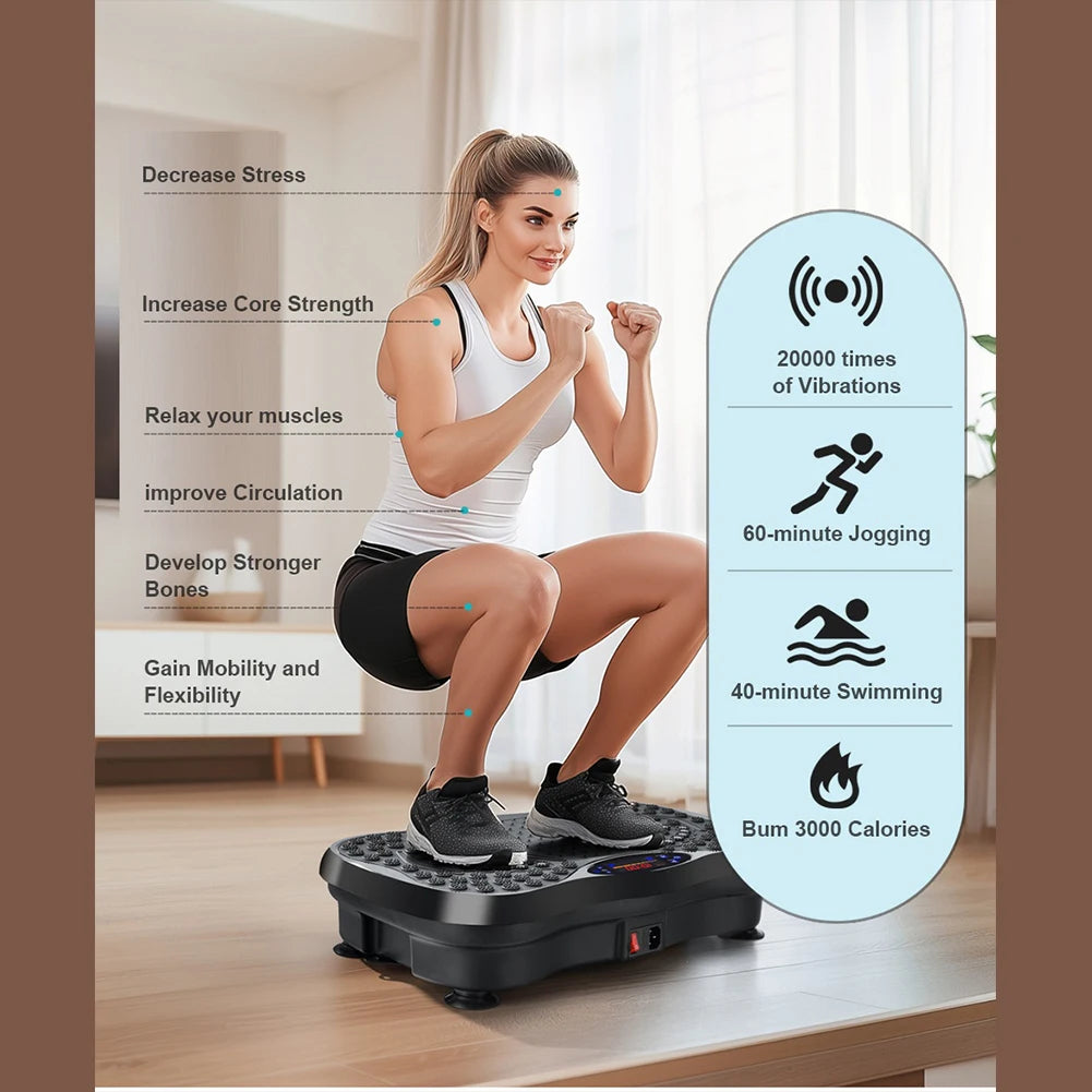 Vibration Plate Exercise Machine | Bluetooth Full Body Shaker with Speed Programs & Foot Massage Pedal
