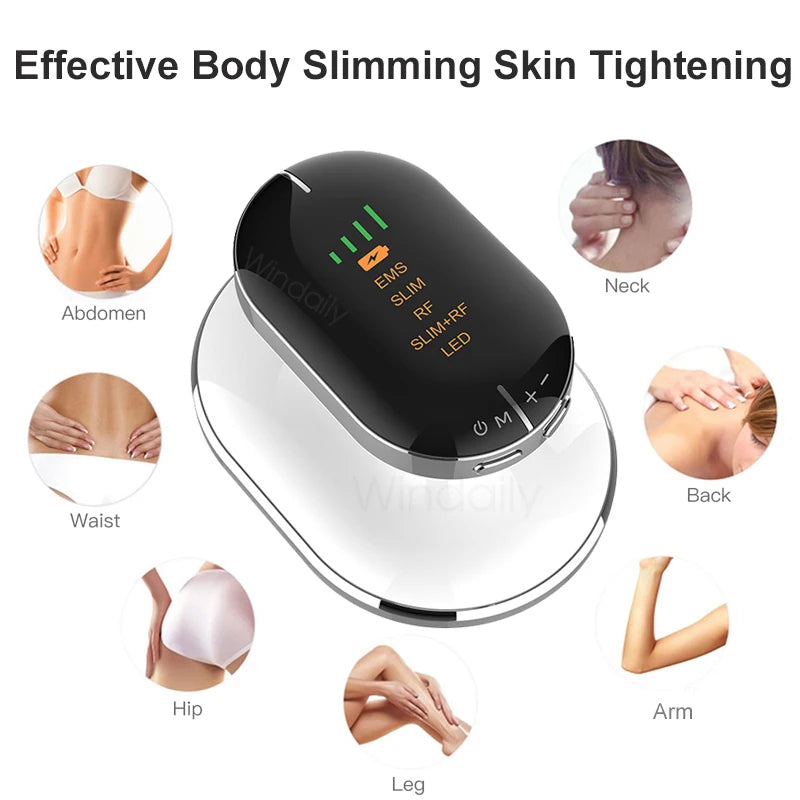 RF Body Slimming Massager | EMS Vibration Body Sculpting Device with LED Light Therapy & Skin Firming