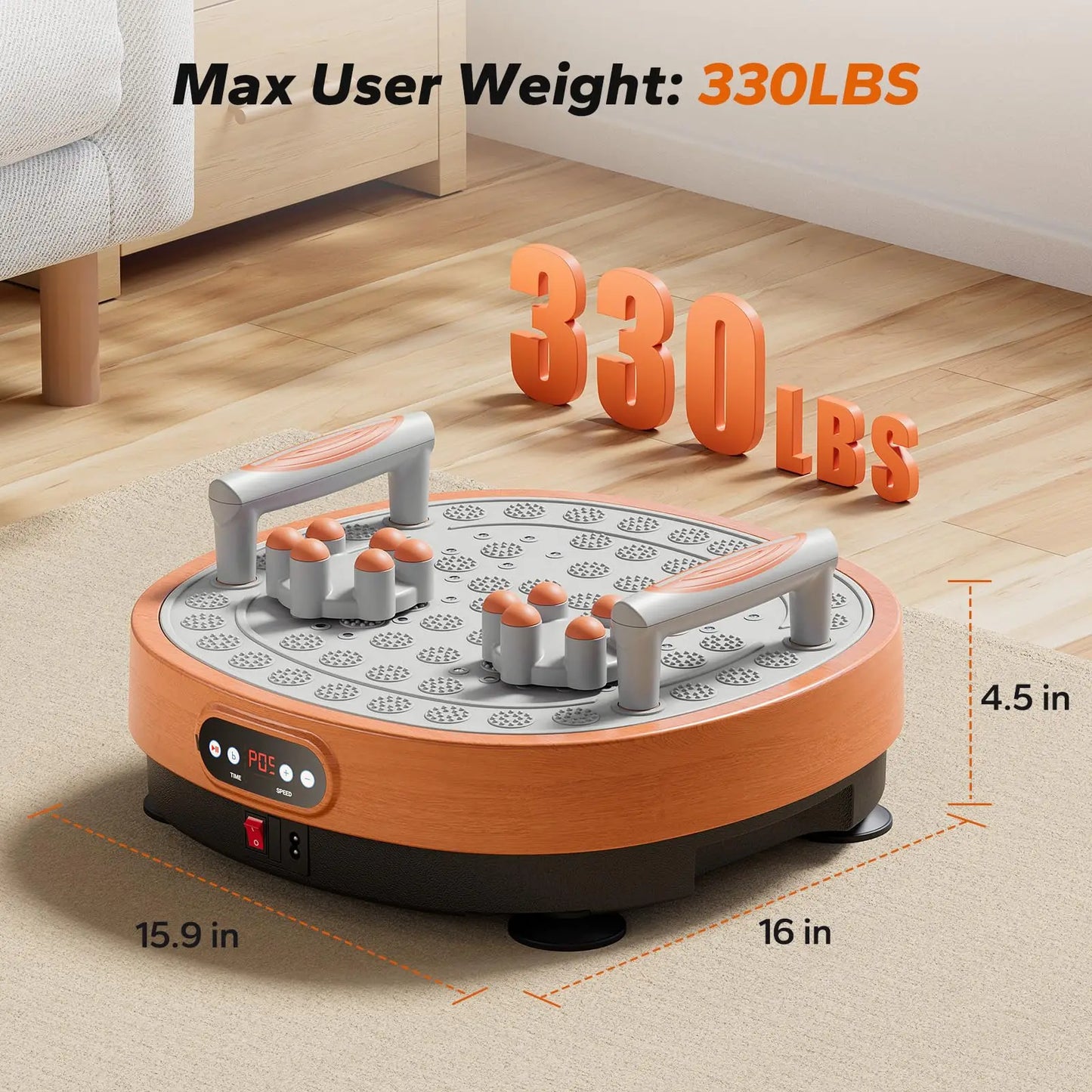 Vibration Plate Exercise Machine with Foot Massage | 99 Speeds, 9 Programs, 330 lb Capacity, Resistance Bands & Push-Up Bars