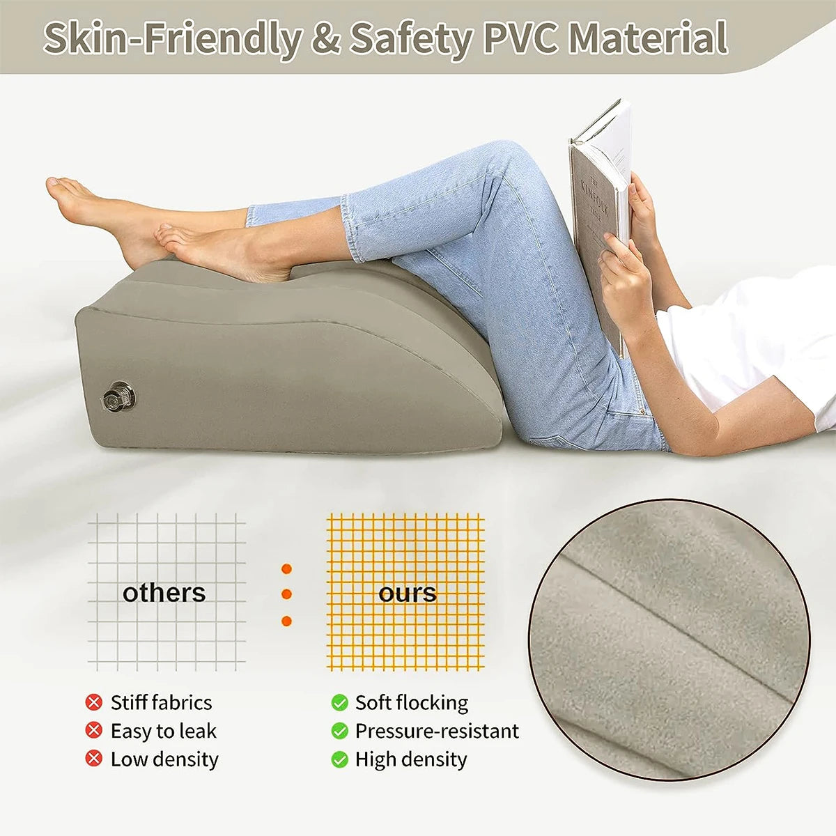 Inflatable Leg Elevation Pillow | Portable Wedge Leg Rest