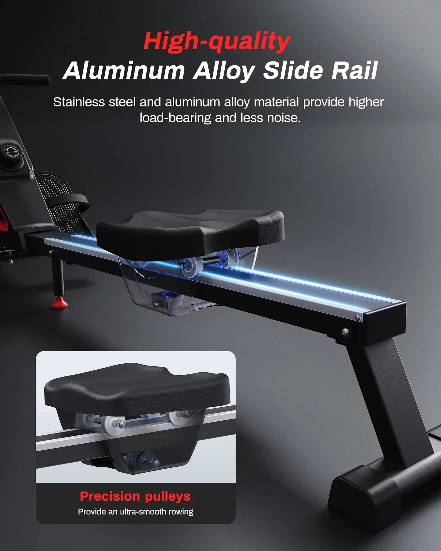 Foldable Magnetic Rowing Machine with 16 Resistance Levels | 12 lb Flywheel, Bluetooth LCD, 350 lb Capacity & Upright Storage