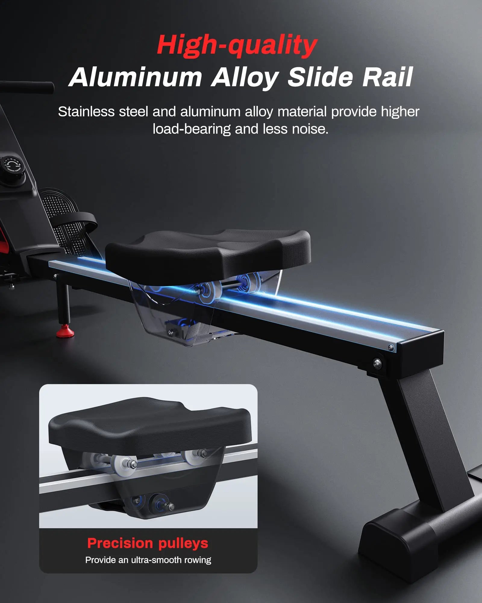 Foldable Magnetic Rowing Machine with 16 Resistance Levels | 12 lb Flywheel, Bluetooth LCD, 350 lb Capacity & Upright Storage