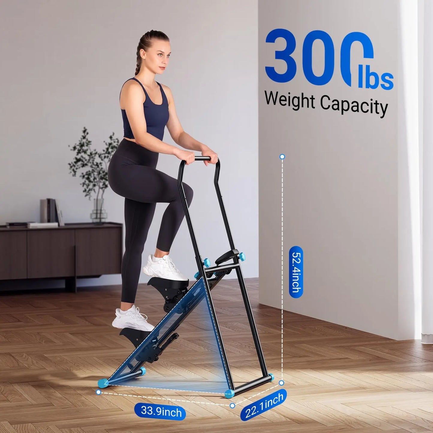 Foldable Vertical Climber Machine | Adjustable Full Body Cardio Trainer with LCD Monitor and 300 lb Capacity