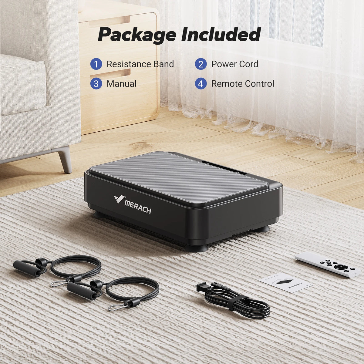 Mini Vibration Plate Exercise Machine, 99 Speeds, 9 Programs, Remote and Resistance Bands