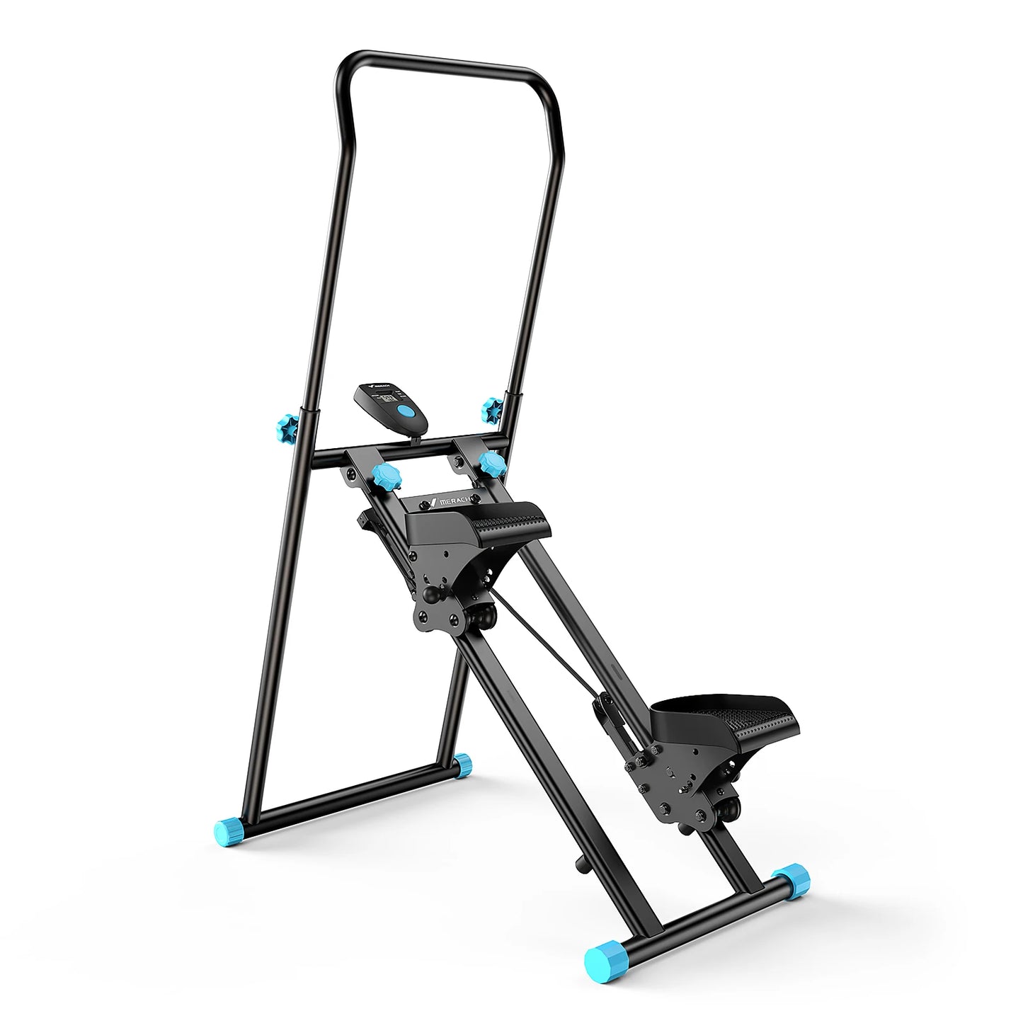 Foldable Vertical Climber Machine | Adjustable Full Body Cardio Trainer with LCD Monitor and 300 lb Capacity Black