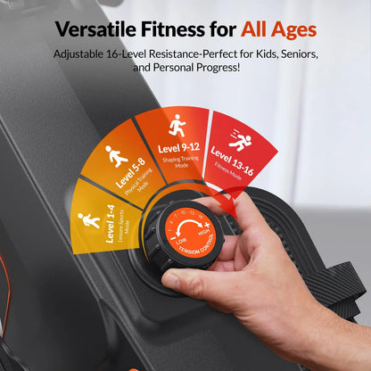 Foldable Magnetic Rowing Machine with 16 Resistance Levels | 12 lb Flywheel, Bluetooth LCD, 350 lb Capacity & Upright Storage