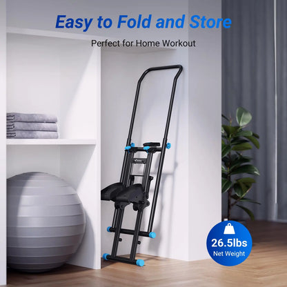 Foldable Vertical Climber Machine | Adjustable Full Body Cardio Trainer with LCD Monitor and 300 lb Capacity
