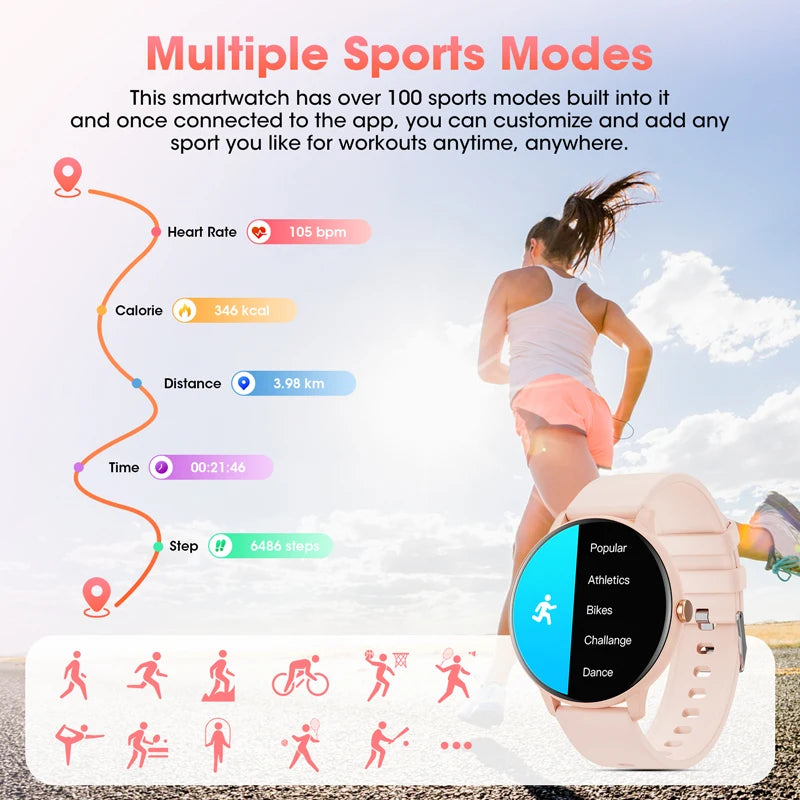 Smartwatch with Bluetooth Calling | Heart Rate & Sleep Tracker | 1.39” HD Screen | IP67 Waterproof | Compatible with Android & iOS