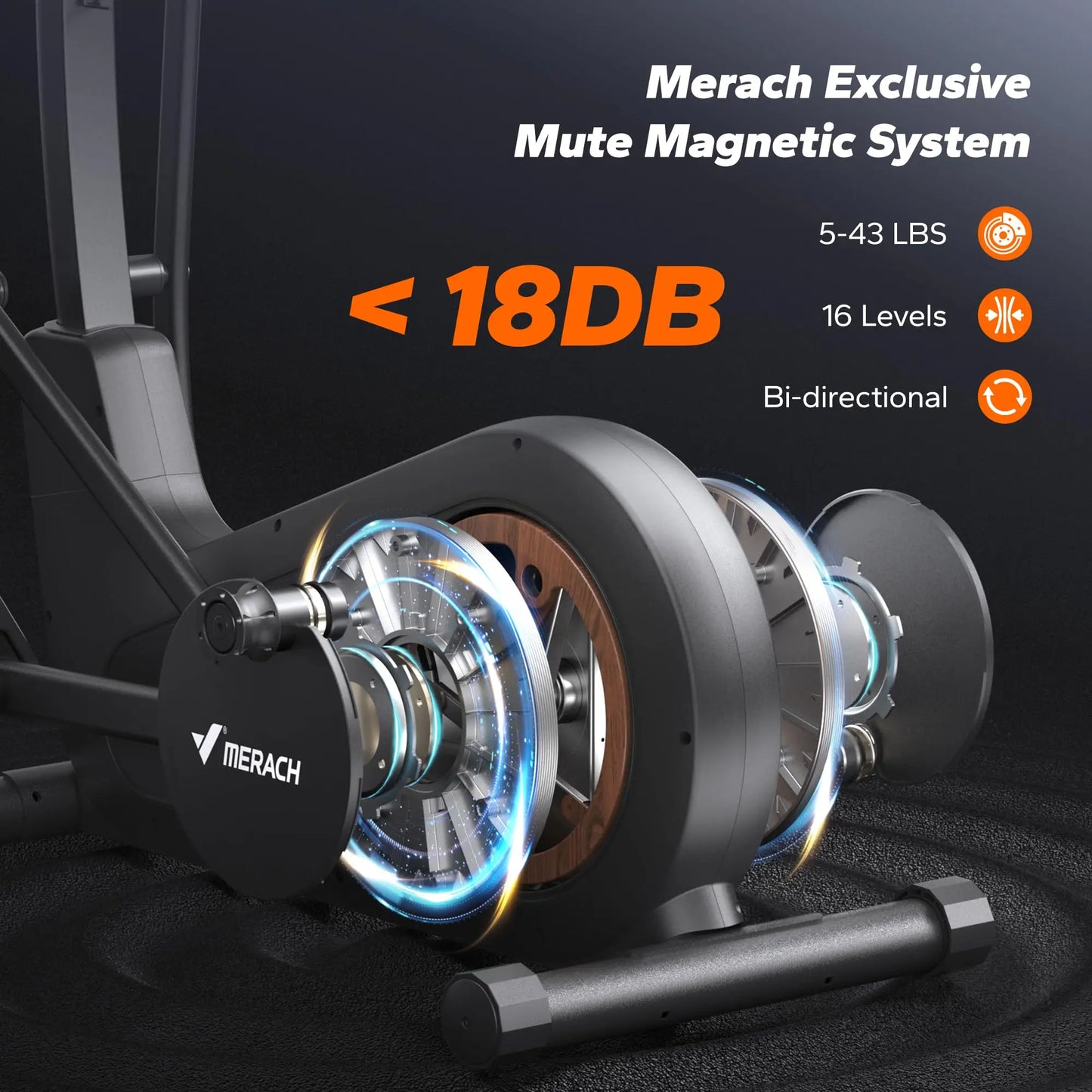 Magnetic Elliptical Machine with 18.5-Inch Stride | 8 Resistance Levels, LCD Monitor, Heart Rate Sensors, 400 lb Capacity & Self-Powered Design