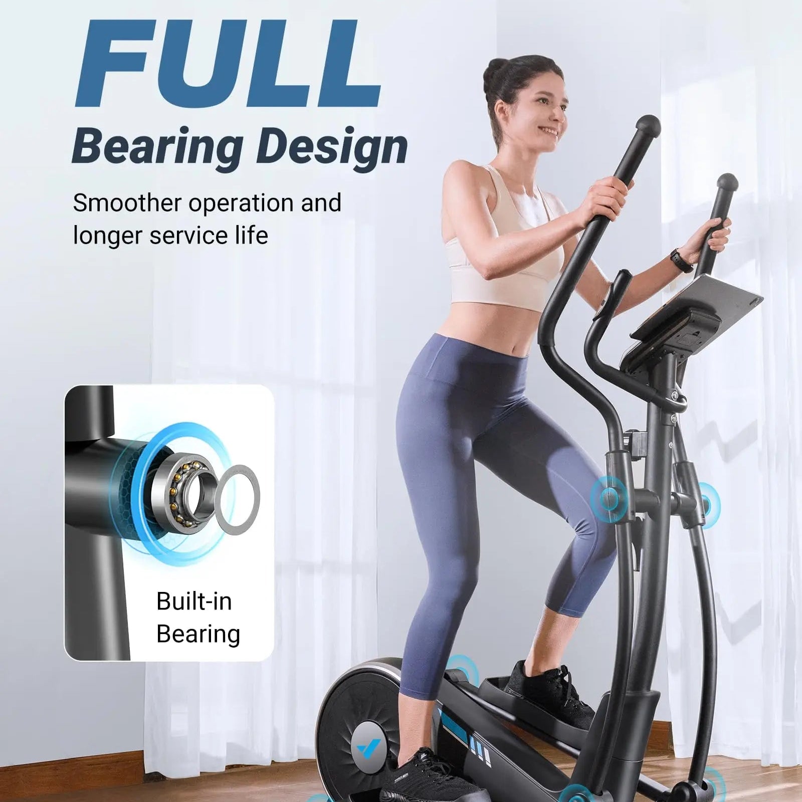 Magnetic Elliptical Machine with 16 Resistance Levels | 15.5-Inch Stride, App Connectivity, 350 lb Capacity & Quiet Rear Drive