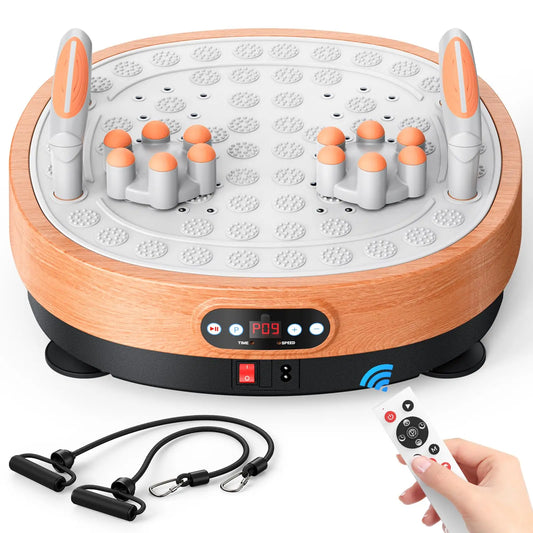 Vibration Plate Exercise Machine with Foot Massage | 99 Speeds, 9 Programs, 330 lb Capacity, Resistance Bands & Push-Up Bars