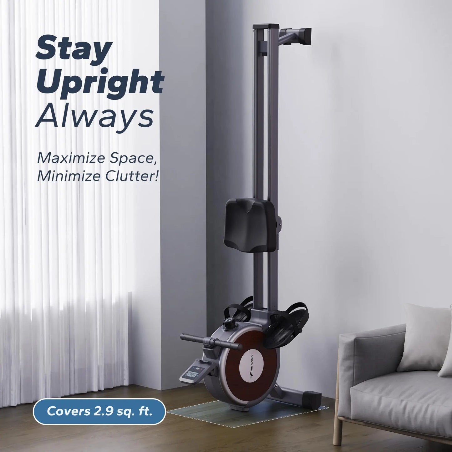 Magnetic Rowing Machine | Silent Dual-Rail Rower with App Tracking, Upright Storage & 350 LB Capacity | Compact Home Gym Full-Body Workout