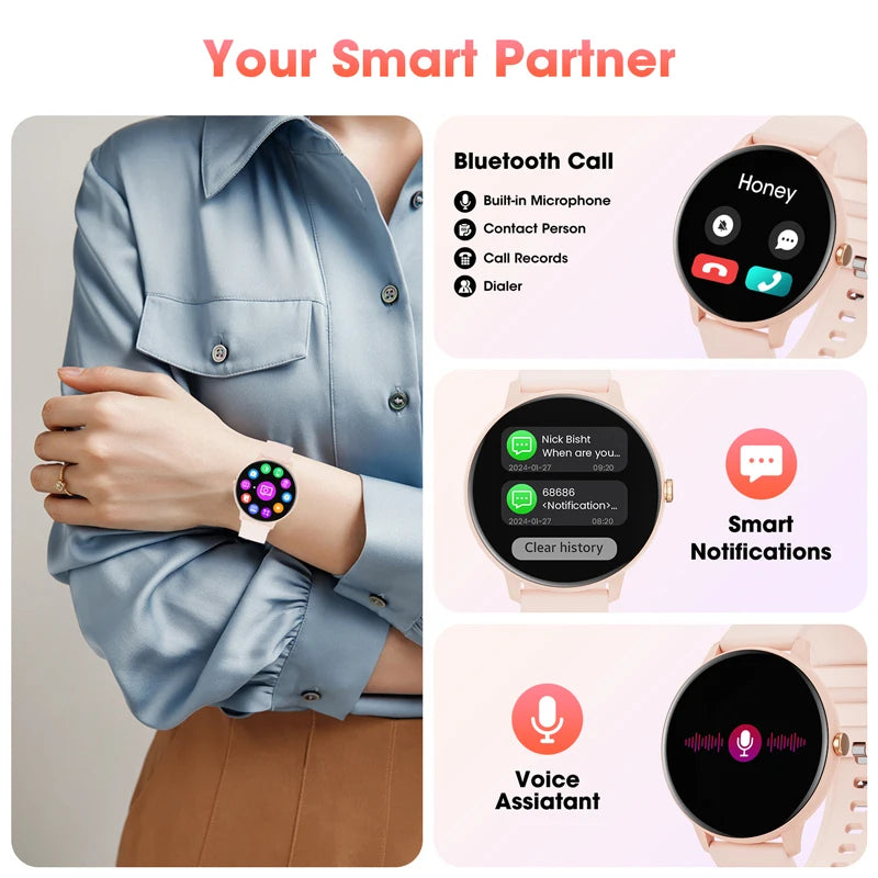 Smartwatch with Bluetooth Calling | Heart Rate & Sleep Tracker | 1.39” HD Screen | IP67 Waterproof | Compatible with Android & iOS