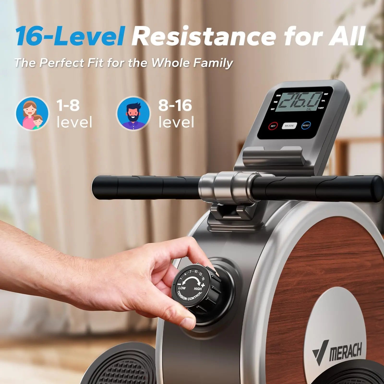 Magnetic Rowing Machine | Silent Dual-Rail Rower with App Tracking, Upright Storage & 350 LB Capacity | Compact Home Gym Full-Body Workout
