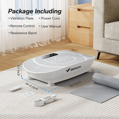 Vibration Plate Exercise Machine | 10-Speed Whole Body Vibration Platform with Resistance Bands & Remote | Fat Burning, Muscle Toning & Circulation Booster