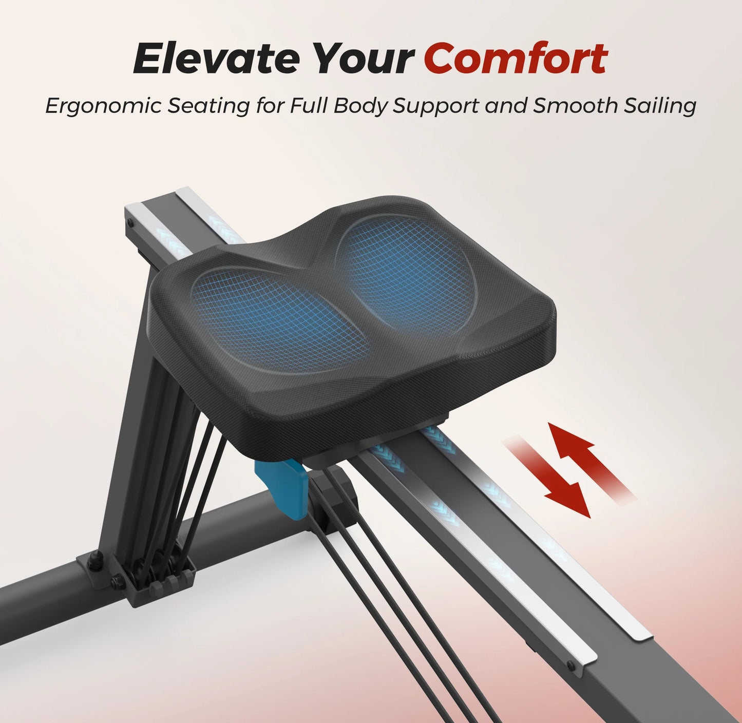Scull-Style Rowing Machine with 360° Paddle Motion | Adjustable Band Resistance, LCD Monitor & 265 lb Capacity