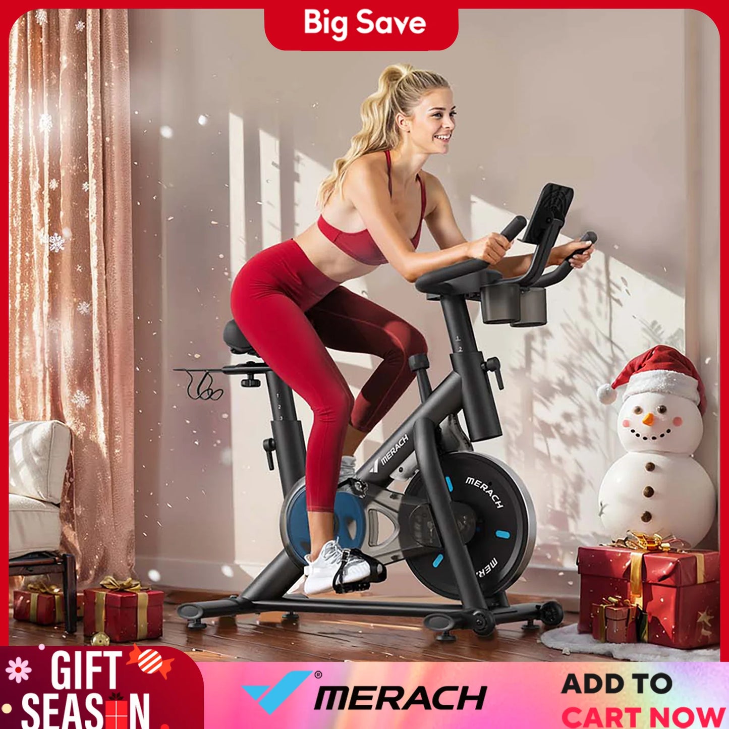 Magnetic Exercise Bike with App Connectivity | Quiet Belt Drive, LED Monitor, Adjustable Seat and Handlebars & 300 lb Capacity