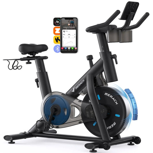 Magnetic Exercise Bike with App Connectivity | Quiet Belt Drive, LED Monitor, Adjustable Seat and Handlebars & 300 lb Capacity