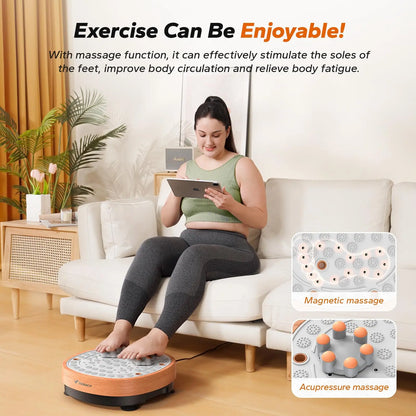 Vibration Plate Exercise Machine with Foot Massage | 99 Speeds, 9 Programs, 330 lb Capacity, Resistance Bands & Push-Up Bars