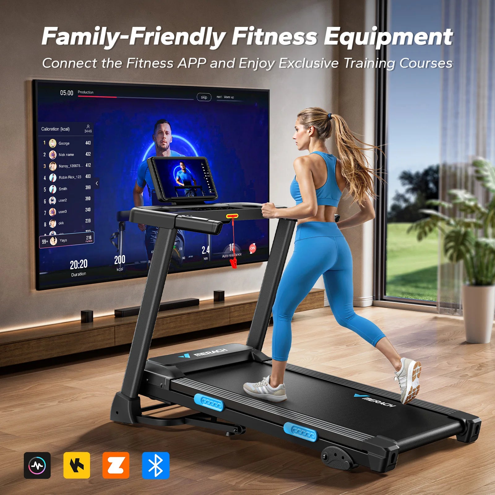 Foldable Treadmill with 6% Incline | 0.8–7.5 MPH, 265 lb Capacity, Heart Rate Monitor, App Sync & Shock-Absorbing Deck