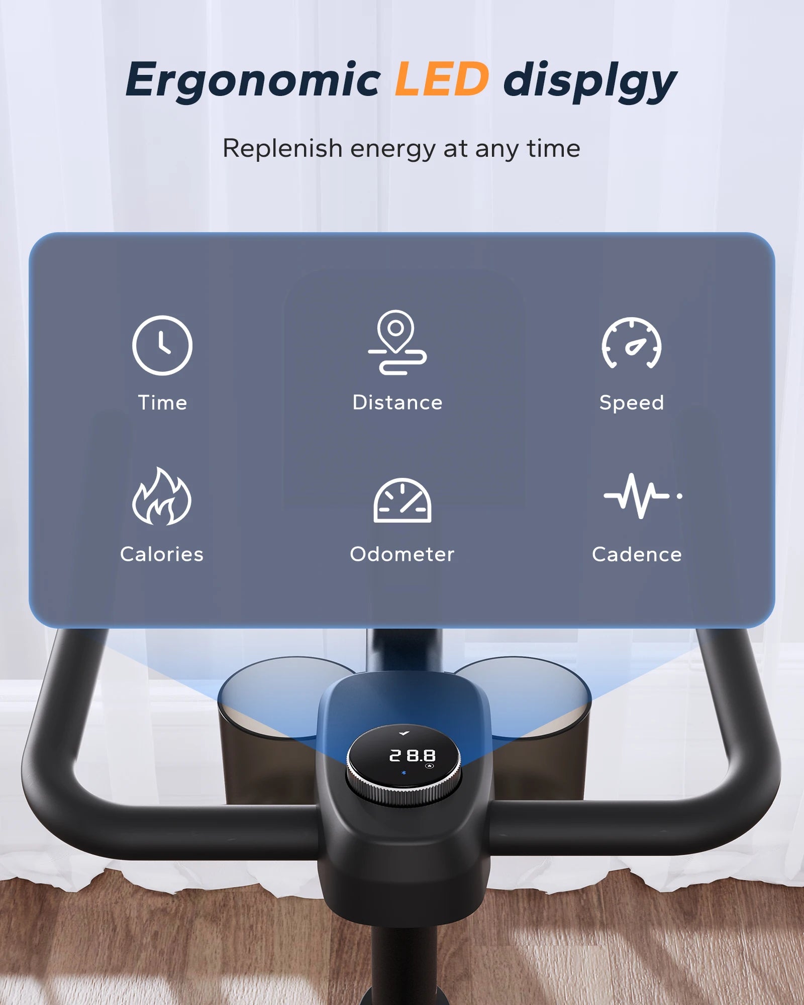 Magnetic Exercise Bike with App Connectivity | Quiet Belt Drive, LED Monitor, Adjustable Seat and Handlebars & 300 lb Capacity