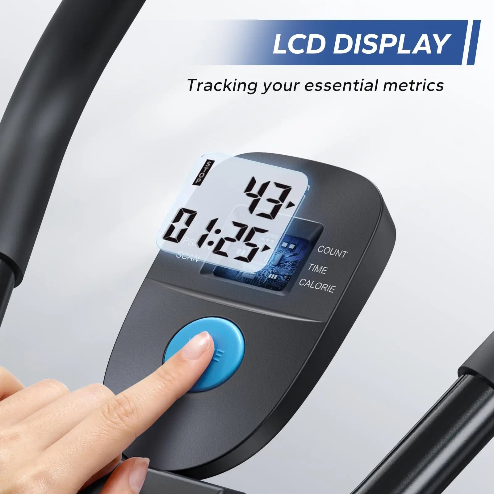 Ab Machine Trainer | Foldable Core Workout Equipment with LCD Display & Knee Protection for Home Gym