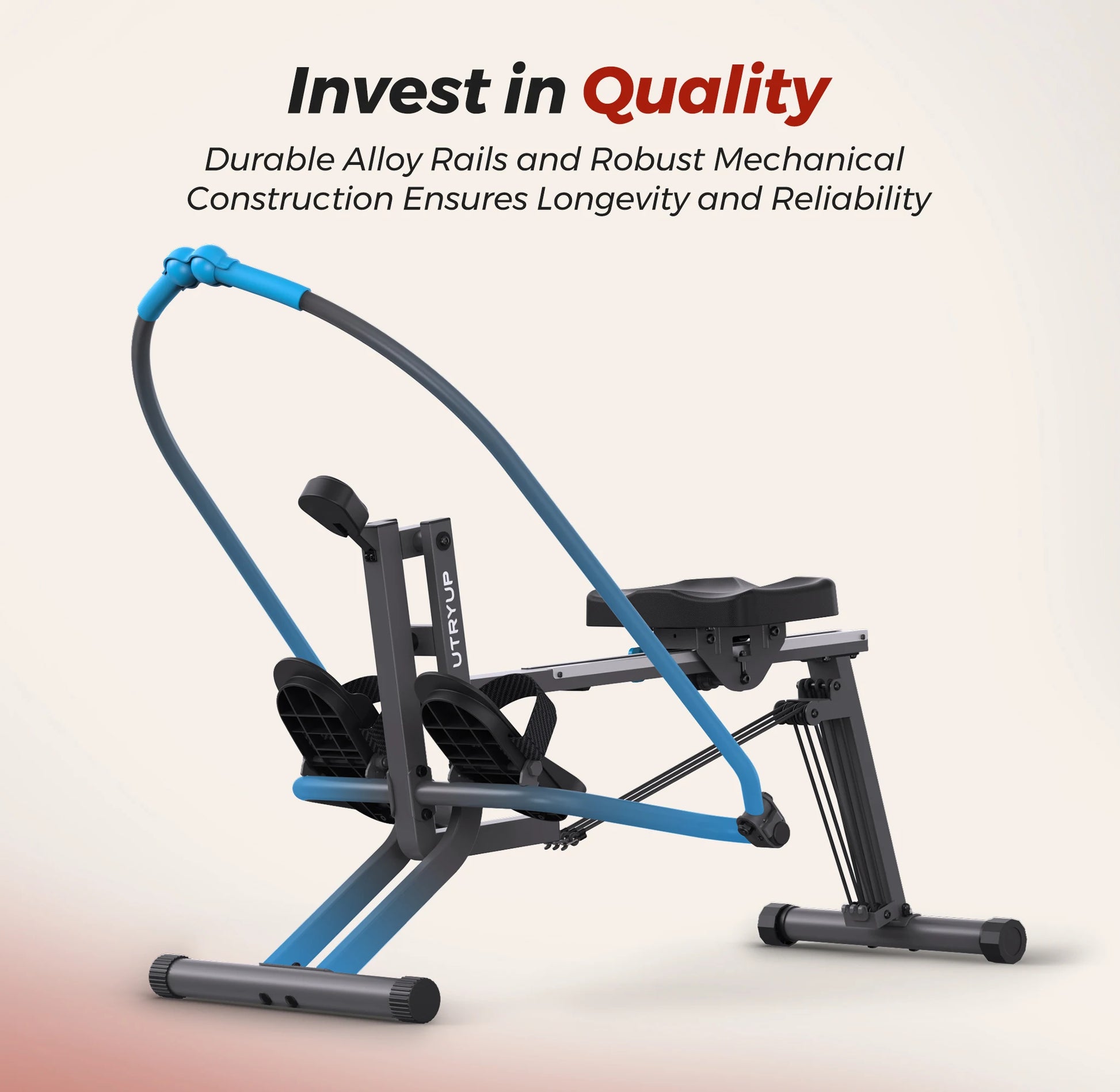 Scull-Style Rowing Machine with 360° Paddle Motion | Adjustable Band Resistance, LCD Monitor & 265 lb Capacity