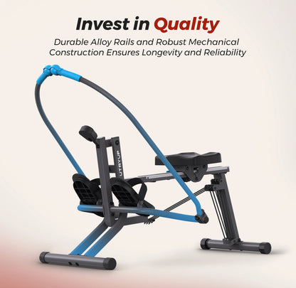 Scull-Style Rowing Machine with 360° Paddle Motion | Adjustable Band Resistance, LCD Monitor & 265 lb Capacity