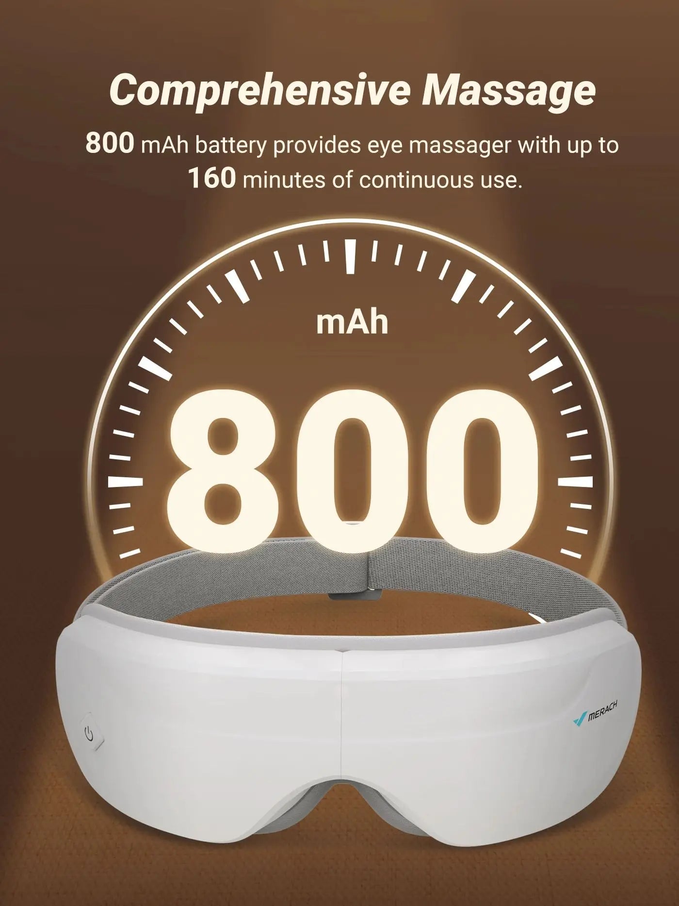 Heated Eye Massager for Eye Strain Relief | Warm Compress, Air Pressure, Bluetooth Music, Foldable Design