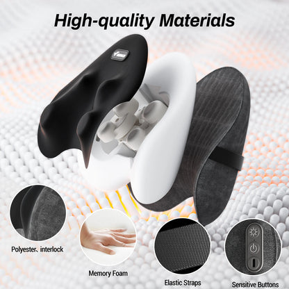 Heated Shiatsu Lumbar Support Pillow with 4 Rotating Nodes | Memory Foam Back Cushion, Reversible Kneading & Washable Cover