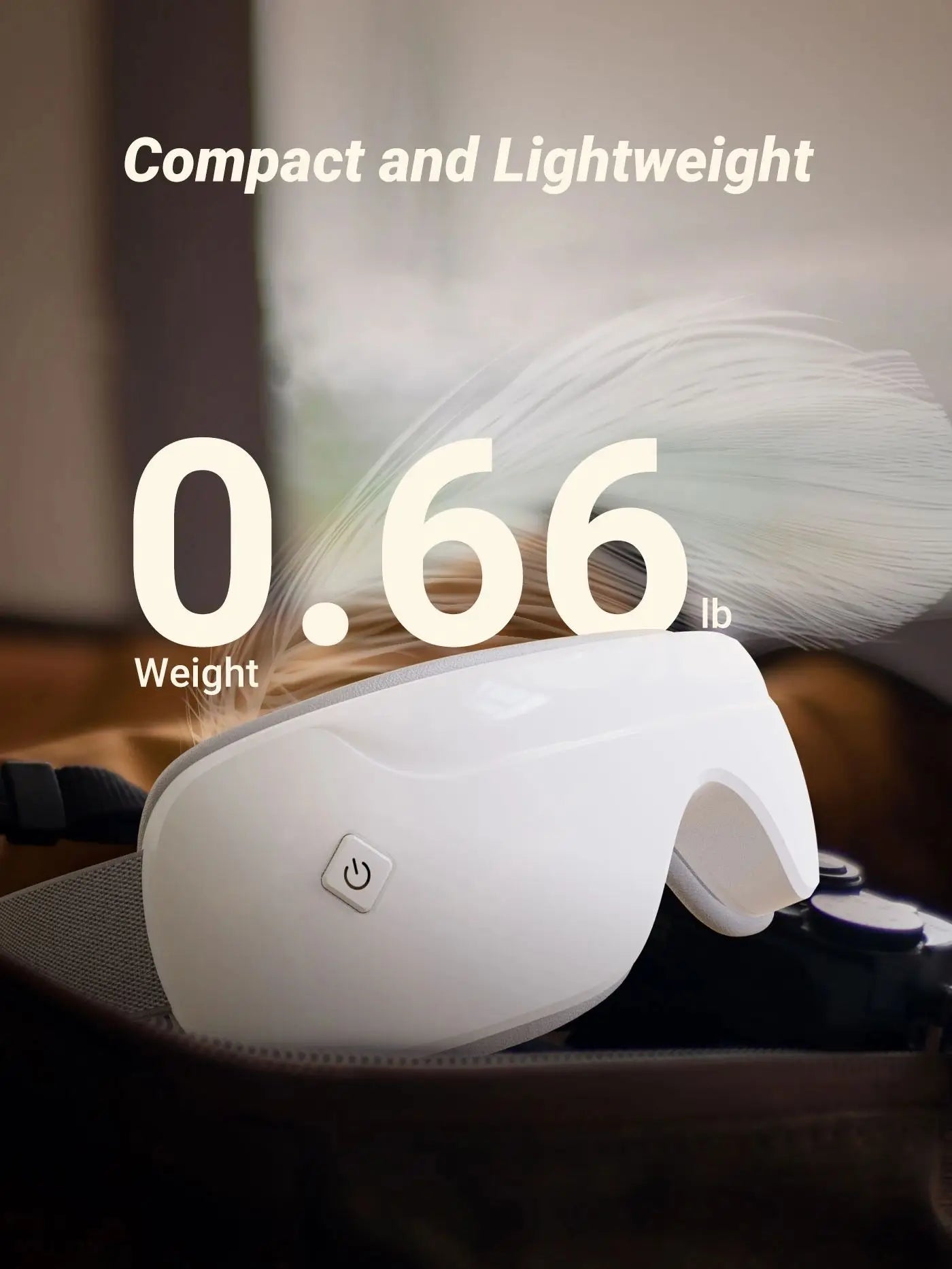 Heated Eye Massager for Eye Strain Relief | Warm Compress, Air Pressure, Bluetooth Music, Foldable Design