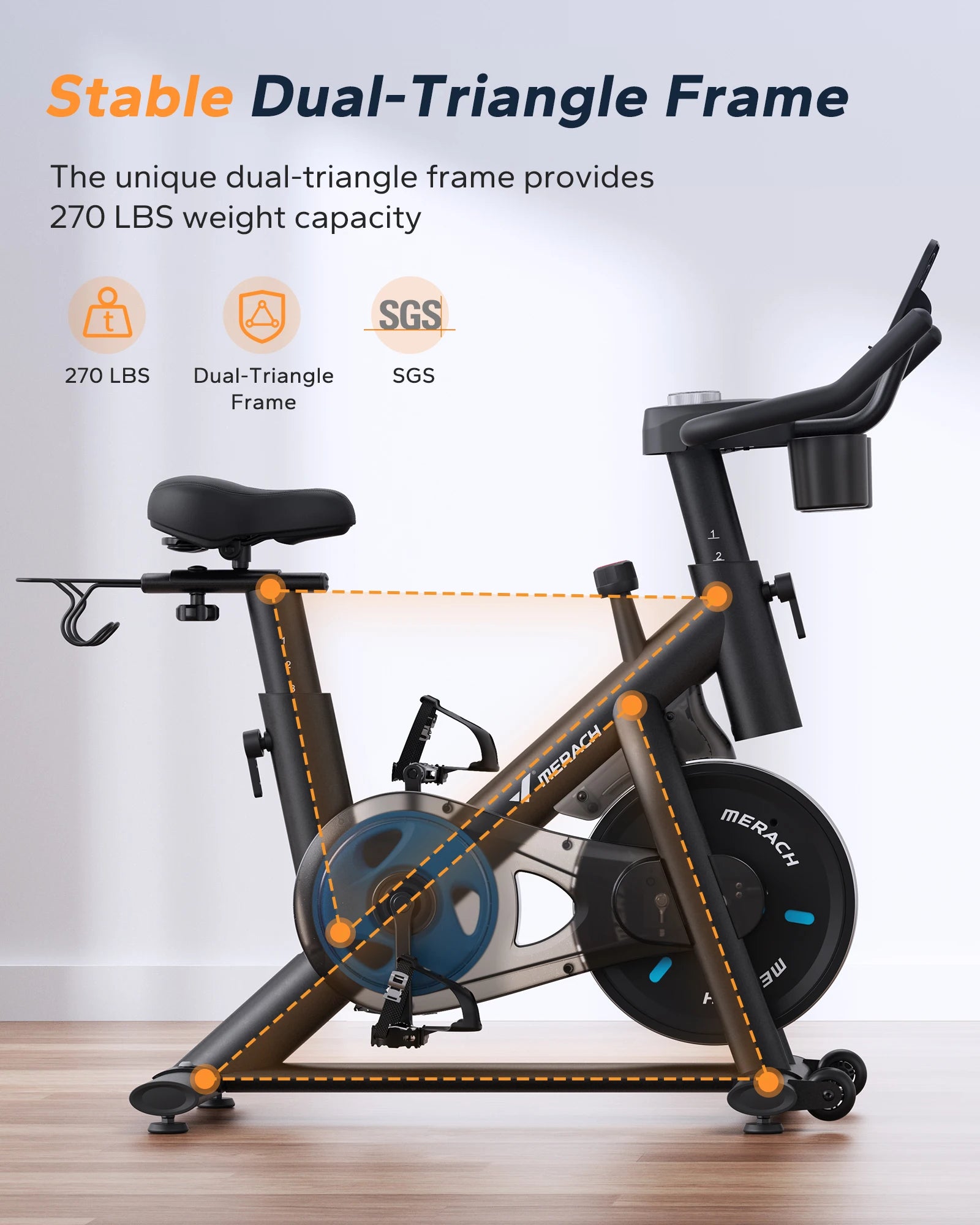 Magnetic Exercise Bike with App Connectivity | Quiet Belt Drive, LED Monitor, Adjustable Seat and Handlebars & 300 lb Capacity