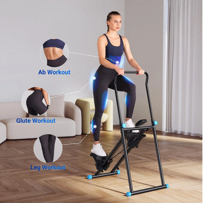 Foldable Vertical Climber Machine | Adjustable Full Body Cardio Trainer with LCD Monitor and 300 lb Capacity