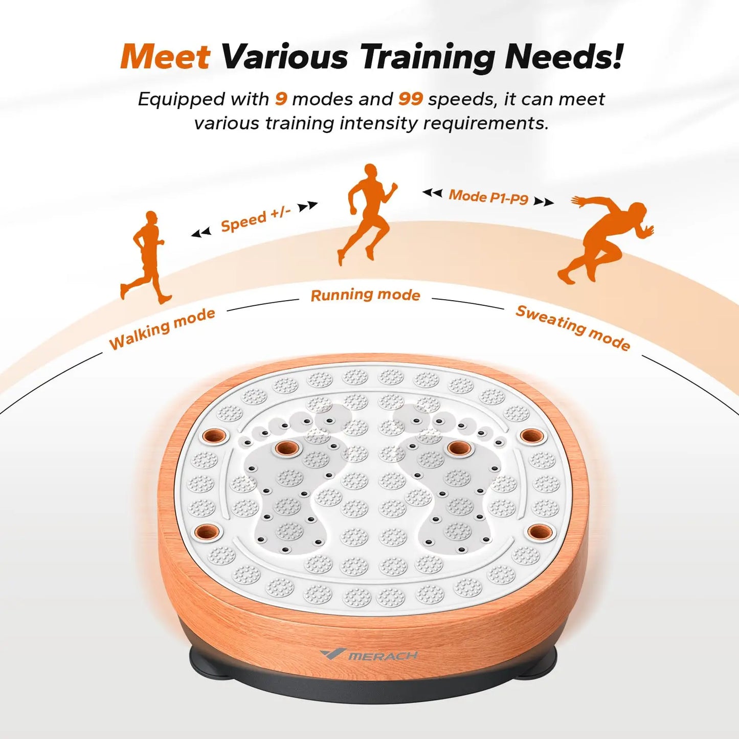 Vibration Plate Exercise Machine with Foot Massage | 99 Speeds, 9 Programs, 330 lb Capacity, Resistance Bands & Push-Up Bars