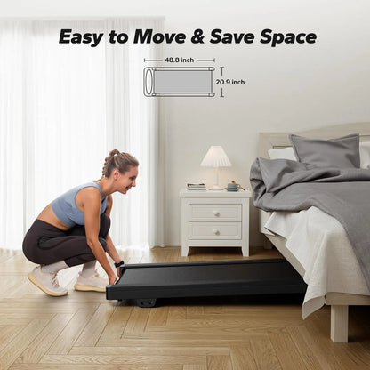 Under Desk Walking Pad Treadmill with 9% Electric Incline | 2.5HP Motor, 265 lb Capacity, Bluetooth App, LED & Remote