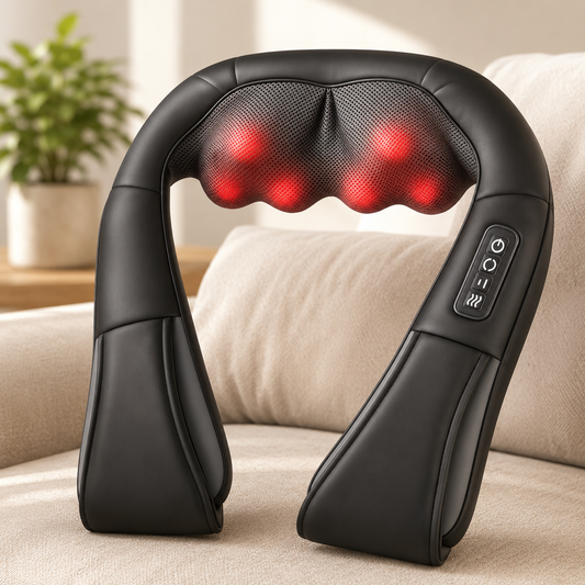 Cordless Shiatsu Neck and Shoulder Massager with Heat | 8 Kneading Nodes, 2 Intensities & 70–80 Minute Runtime
