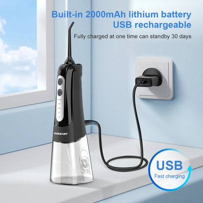 Cordless Water Flosser | Portable Oral Irrigator for Teeth & Gums | Rechargeable, IPX7 Waterproof, 4 Modes, 5 Tips | Deep Dental Cleaning Device