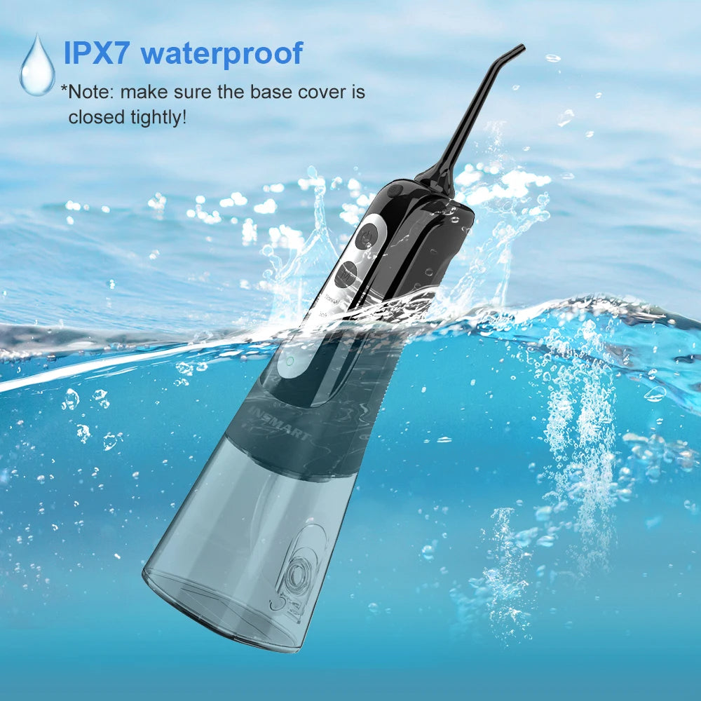 Cordless Water Flosser | Portable Oral Irrigator for Teeth & Gums | Rechargeable, IPX7 Waterproof, 4 Modes, 5 Tips | Deep Dental Cleaning Device
