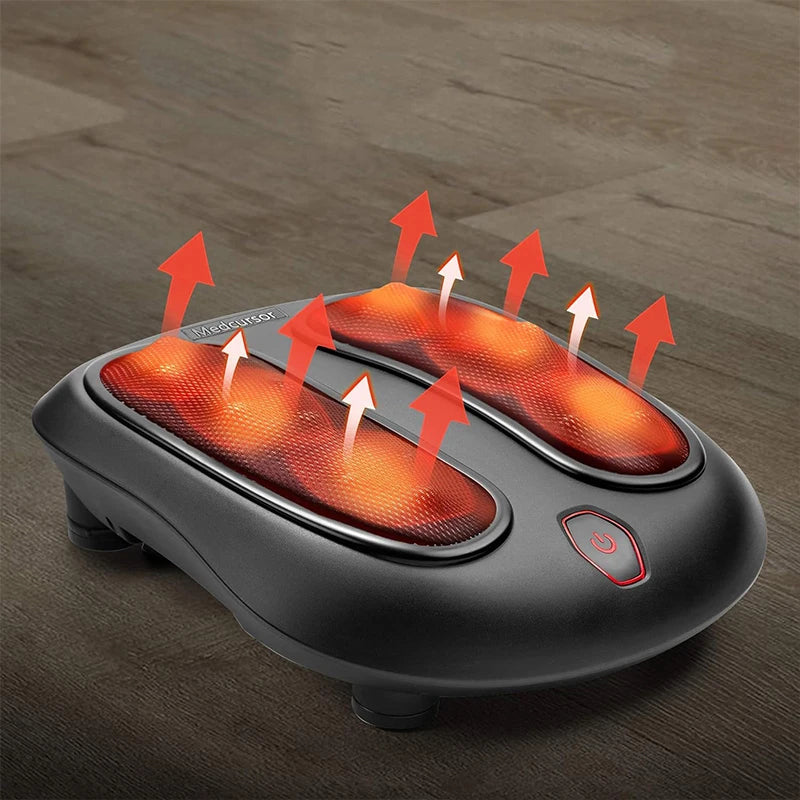 Shiatsu Foot Massager with Heat | 18 Deep-Kneading Nodes, One-Button Control & 20-Minute Auto Shut-Off