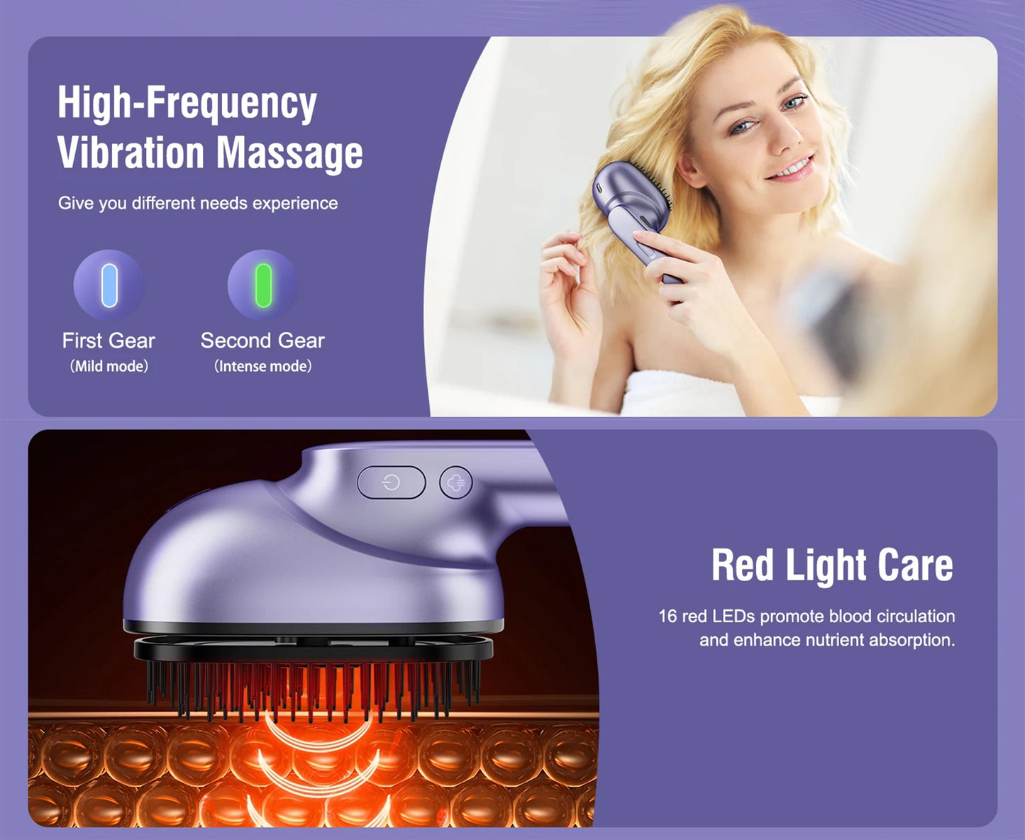 Electric Scalp Massager Brush with Essential Oil Atomizer | 2 Vibration Modes, 4 Oil Cartridges, USB Rechargeable & Washable Head